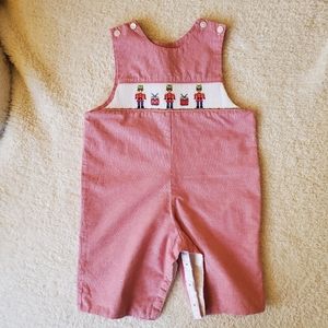 Holiday toddler smocked longall one-piece
